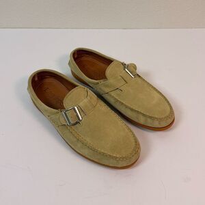 Easymoc Buckle Slip On Shoes Mens 12D Sand Suede Vibram Sole Moccasin USA Made